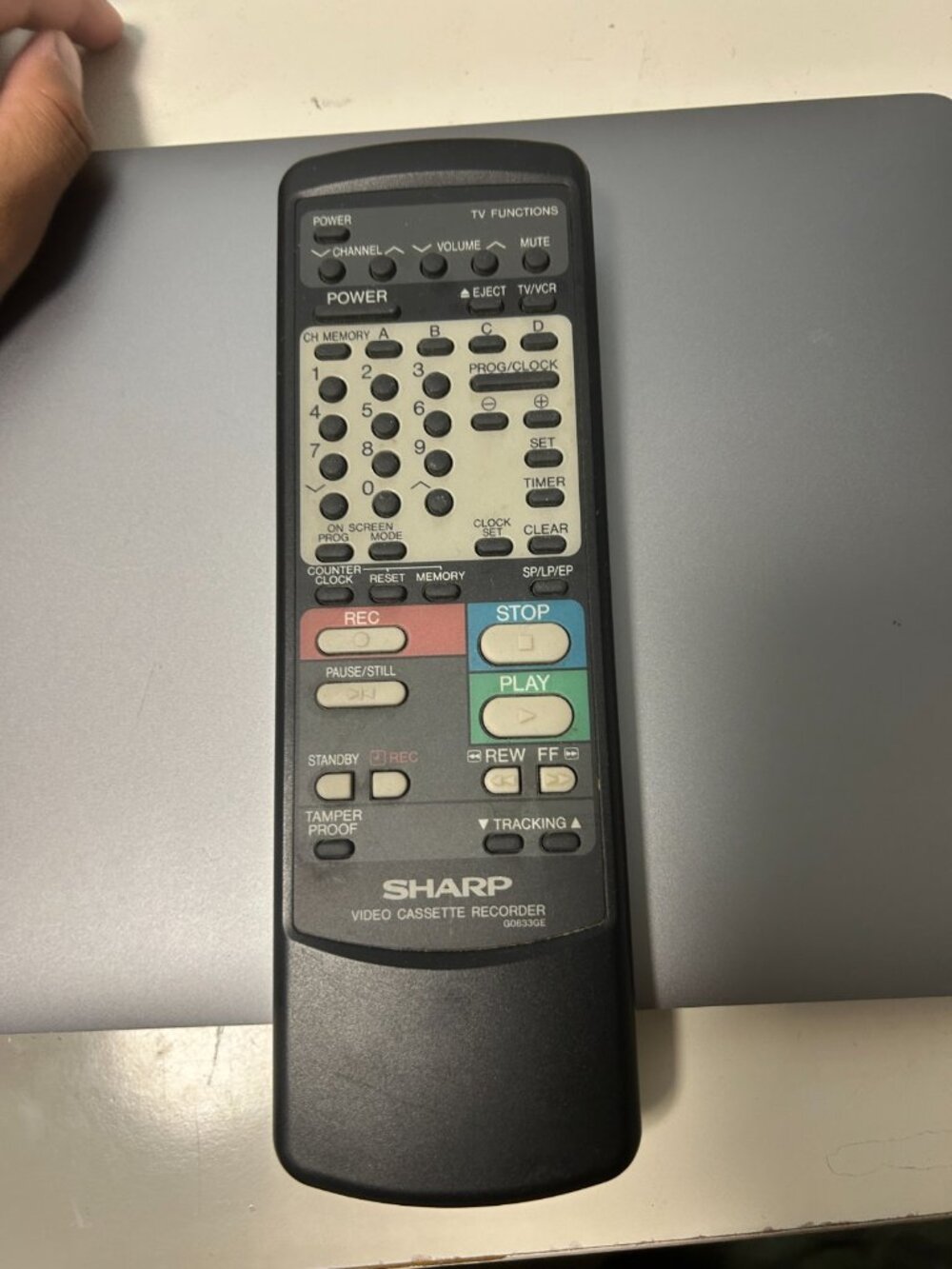 Sharp G0633GE | Video Cassette Recorder Remote Controller | OEM
